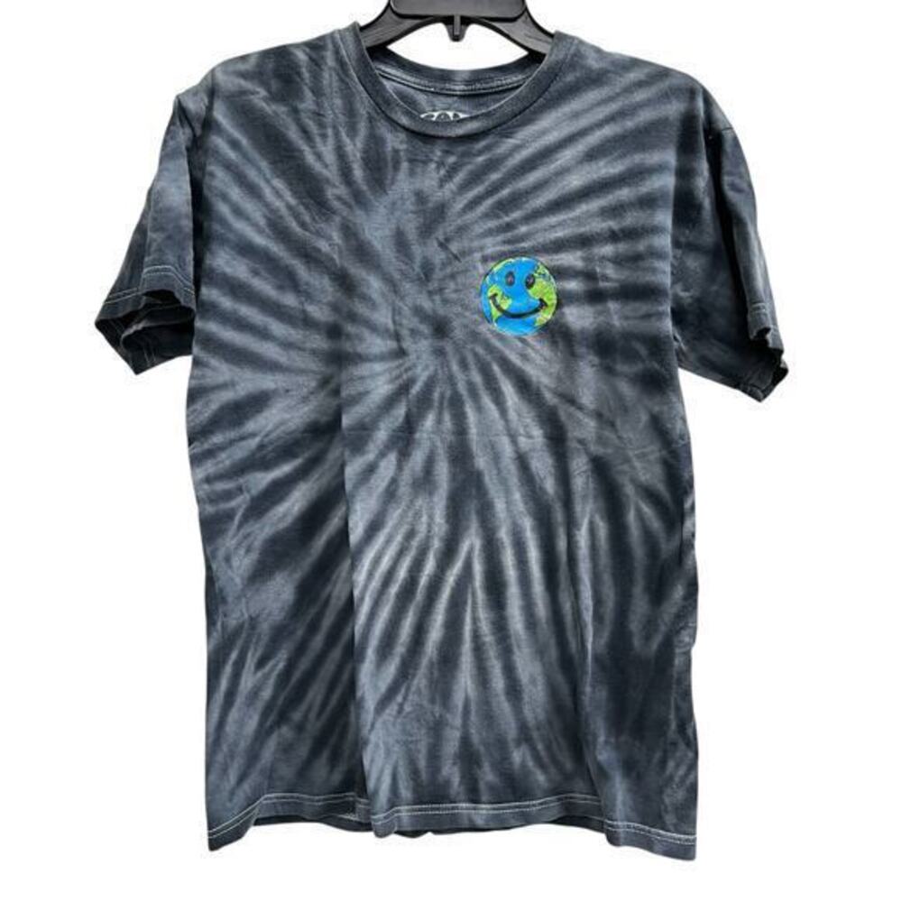 CALL YOUR MOTHER tie dye happy world grunge thrashed logo tee sz M